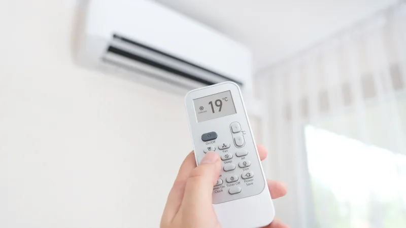 Ductless mini-split air conditioner on a wall