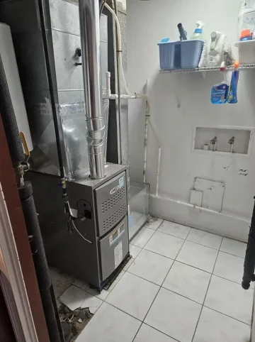 Furnace installed in a laundry room