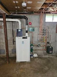 Furnace and hot water heater with new venting